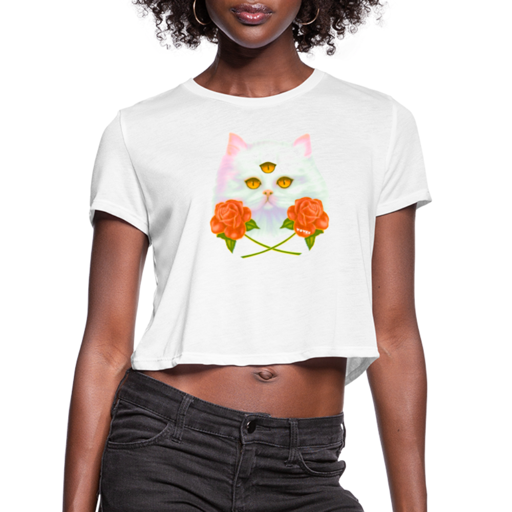 3RD EYE WHY Cropped T-Shirt - white